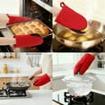 thumbnail image 2 of Unique Bargains Oven Mitts Heat Resistant Cooking Gloves Red 7.9x5.7inch, 2 of 6