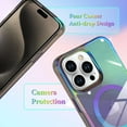 thumbnail image 3 of Laser Case Designed for iPhone 15 Pro Max Case Compatible with Magsafe Fluorescent Iridescent Case for Women Men Soft TPU Bumper Hard Back Shockproof Protective Cover-Clear/Black, 3 of 6