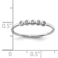 thumbnail image 5 of Sterling Silver Rhodium-plated 5-Bezel CZ Ring QR6929, 5 of 6