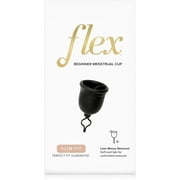 FLEX Menstrual Cup (Slim Fit) - Reusable Period Cup - Easy Removal Ring - For Women with Medium or Sensitive Flow