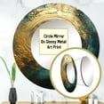 thumbnail image 4 of Designart "Spirals of the Midas Forest I" Abstract Spirals Rund Mirror For Wall Decor - Large Gold Round Printed Mirror -Modern Round Living Room Mirror - 29" x 29", 4 of 7