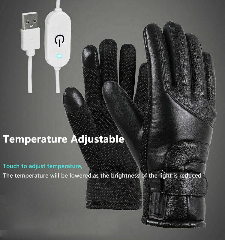 1 Pair Heated Gloves USB Electric Winter Outdoor Motorbike Motorcycle