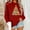 Burgundy, variant on FAWUUDO Womens Fall Sweater Cute Bow Print Long Sleeve Pullover Casual Oversized Red