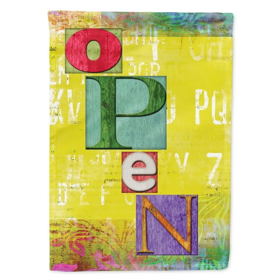 Carolines Treasures SB3096GF Artsy OPEN Flag Garden Size  Small multicolor