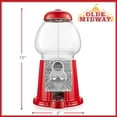 thumbnail image 3 of Olde Midway 12" Gumball Machine with Coin Bank - Red, Antique-Style Bubble Gum Candy Dispenser, 3 of 7