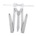 thumbnail image 2 of Tirantes para hombre con pajarita, tirantes ajustables en forma de Y para boda, cosplay Gris claro, 2 of 9