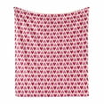 thumbnail image 1 of Pink and White Soft Flannel Fleece Blanket, Valentine's Day Concept an Array of Upside down Pinky Plumpy Hearts, Cozy Plush for Indoor and Outdoor Use, 70" x 90", Pink Cream Magenta, by Ambesonne, 1 of 6