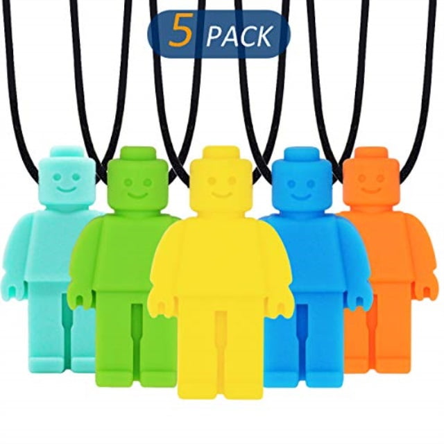 Qualeap sensory chew necklace for kids, boys or girls (5 pack) oral
