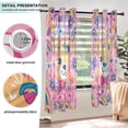 thumbnail image 5 of Pink Bears Face Flowers Blackout Curtains Thermal Insulation 63 inch Grommet for Bedroom Living Room Bathroom Kitchen Windows 2 Pack, 5 of 6