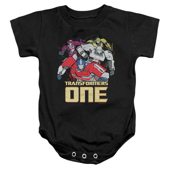 TRANSFORMERS ONE Group Logo Unisex Infant Snap Suit for Baby, Black, Medium
