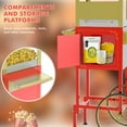 thumbnail image 5 of QEEKA 12 Oz Vintage Style Popcorn Machine with Cart - Stainless Steel Kettle,Tempered Glass Window & 8" Warming Shelf,for Theater,Parties and Concession Stands,Red-Golden, 5 of 10