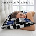 thumbnail image 5 of Navy Blue Black Geometric Throw Pillow Covers, Modern Color Block Abstract Soft Breathable Pillow Cases with Invisible Zipper for Sleeping, Standard Pillowcases for Couch Bed Sofa Chair 20x26 Inches, 5 of 9