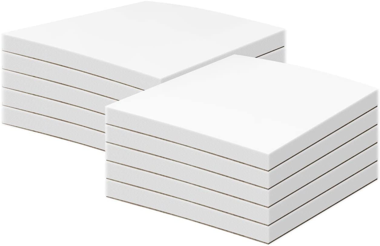 White Memo Pads, 50 Sheets Per Pad, 10 Pads Per Pack With A Chipboard