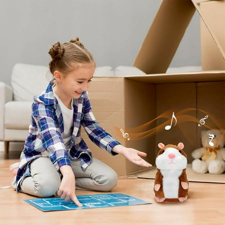 pdqouc Hamster Toy Talking and Repeating Funny Stuffed Toy Plush Electric Interactive Birthday Gifts for Children Holiday Gifts for Kids Boys Girls Cute Fashion Home Room Decor Dolls