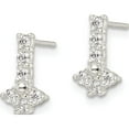 thumbnail image 2 of Sterling Silver Polished Cz Post Earrings (11.9 X 7) Made In India qe16228, 2 of 5