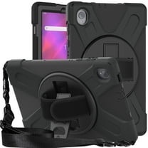 XYX Case for Lenovo Tab K10 TB-X6C6L/Tab M10 Plus 10.3 inch 2020 with 360 Degree Rotating, Hand Strap, Shoulder Strap, Black