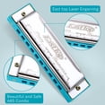 thumbnail image 2 of Tecla en C diatónica Harmonica East Top de 10 orificios para principiantes con funda, 2 of 7
