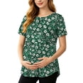 thumbnail image 2 of BRGZLK Pregnancy Nursing Tops for Women Trendy Floral Print Round Neck Short Sleeve Breastfeeding Shirts 2026 Summer Comfortable Maternity Clothes Green XXL, 2 of 8
