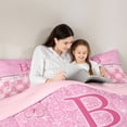 thumbnail image 5 of Manfei Personalized Initial B 3 Pieces Queen Comforter Set,Dreamy Pprincess Ultra Soft Bedding Sets,Bow Tie Butterfly Bedding Comforter Set,Bling Glitter Room Decor,Reversible, 5 of 8