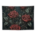 thumbnail image 5 of ONETECH  Red Rose Wall Blanket Tapestries Black Mandala Floral Pattern Tapestry 3D Flower Wall Hanging for Bedroom Living Room Microfiber Home Wall Decoration, 5 of 7