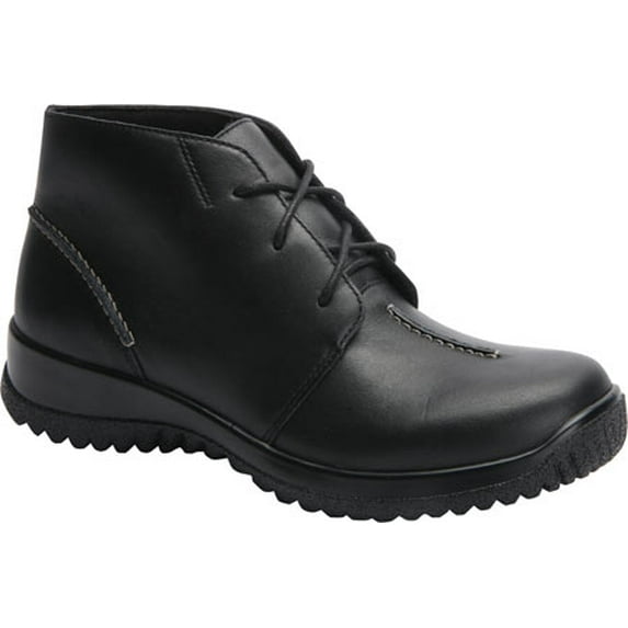 Women's Drew Krista Lace Up Bootie Black Smooth Leather 13 WW