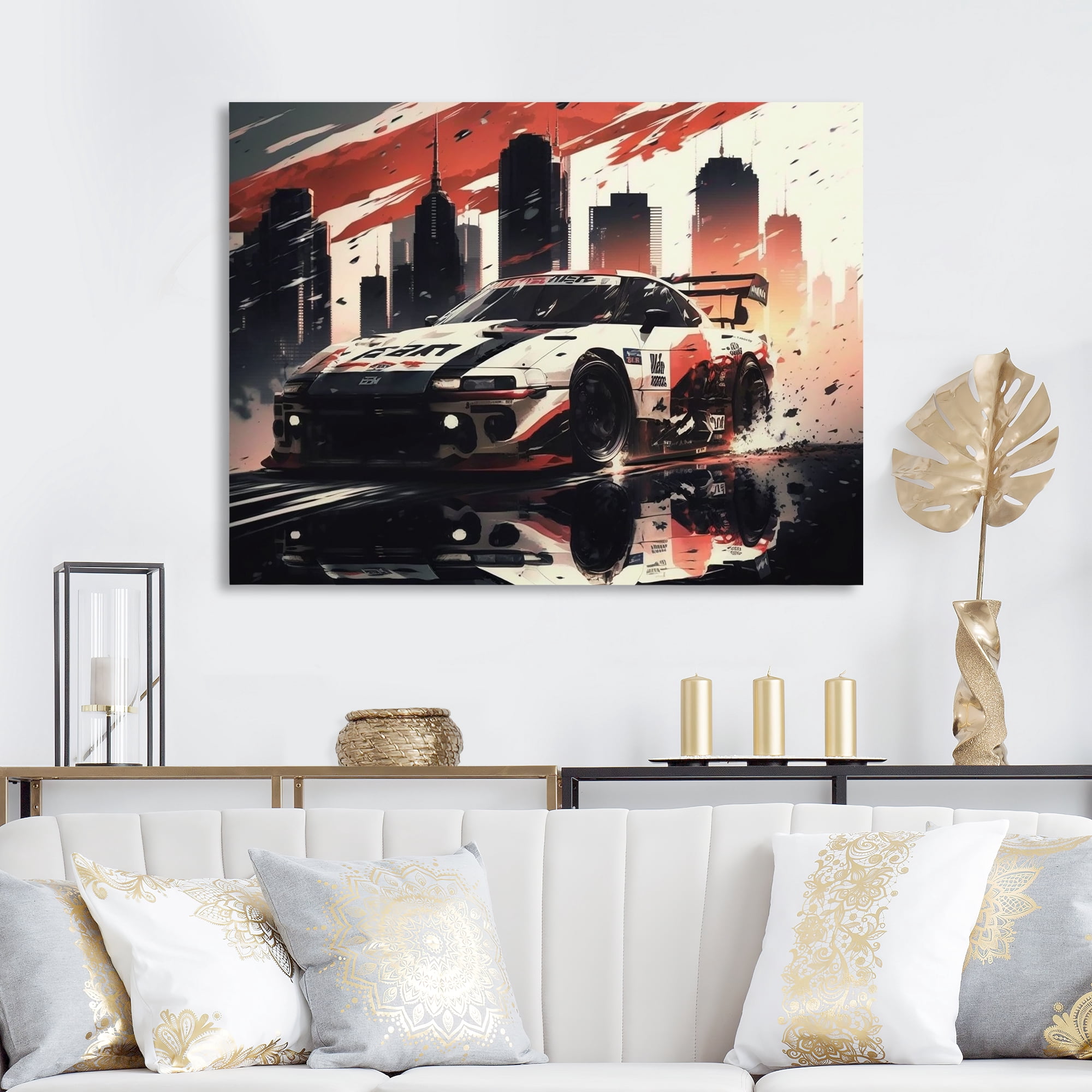 Designart Tokyo Japan Driving Car III Canvas Wall Art