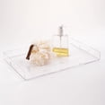 thumbnail image 6 of MAONAME Clear Serving Tray with Handles, Plastic Clear Tray, Rectangle Decorative Tray for Coffee Table, Ottoman, Bathroom, Vanity, 15.7" Lx 10.2" W X 1.57" H, 6 of 6