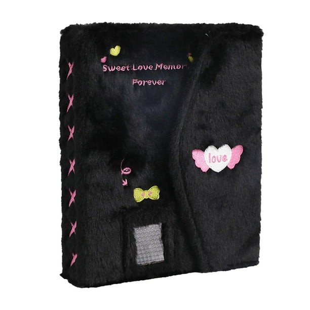 Carpeta de tarjetas fotográficas A5 Carpeta creativa de felpa A5 Álbum de fotos Álbum de tarjetas fotográficas para Negro