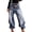 Blue-a, variant on Women's Asymmetrical Wrap Denim Pants, High Waist Avant-Garde Baggy Jeans