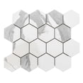 thumbnail image 6 of The Tile Life Stately Hex Calacatta Porcelain Hexagon Mosaic Tile - 11 x 14 in. - Polished - 6-Piece - Floor, Wall & Backsplash, 6 of 13
