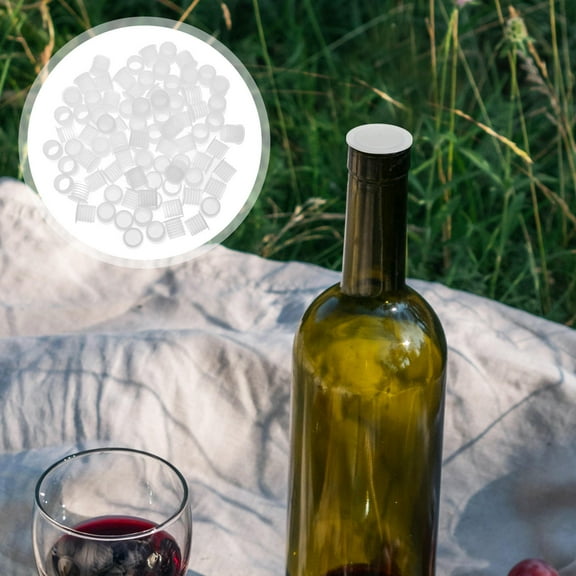 PBPBOX Durable Reusable Plastic Stoppers for Storage and Sealing Wine Bottles Planters and Water Hoses White 100pcs