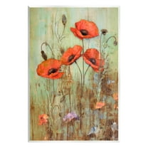 Stupell Industries Rustic Red Poppies Botanical & Floral Painting Unframed Art Print Wall Art, 10 x 15