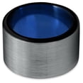 thumbnail image 2 of P. Manoukian Tungsten Wedding Band Ring 12mm for Men Women Blue Black Pipe Brushed Polished Lifetime Guarantee Size 4.5, 2 of 4