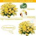 thumbnail image 2 of Sinhoon 8 Bundles Artificial Flowers UV Resistant Outdoor Decoration-Faux Plastic Daisy Greenery Shrub Plant Indoor Outside Hanging Planter Wedding Home Garden Office Window Box Hanging Decor (Yellow), 2 of 6