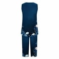 thumbnail image 4 of 2 Piece Pajamas for Women Shorts Set Summer Casual Outfits Printed Sleeveless Round Neck Lounge Sets, 4 of 5