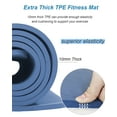 thumbnail image 5 of YR Wide Yoga Mat 76"x35" large 10mm Thick TPE Non-slip Durable Exercise Fitness Mat, Blue, 5 of 9