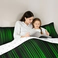 thumbnail image 5 of Homewish Abstract Ombre Stripes Bedding Comforter Set,Modern Abstract Geometric Twin Comforter Sets,Green Black Lines Bedding Set For Adults,Breathable Home Decor Reversible,2pcs, 5 of 8