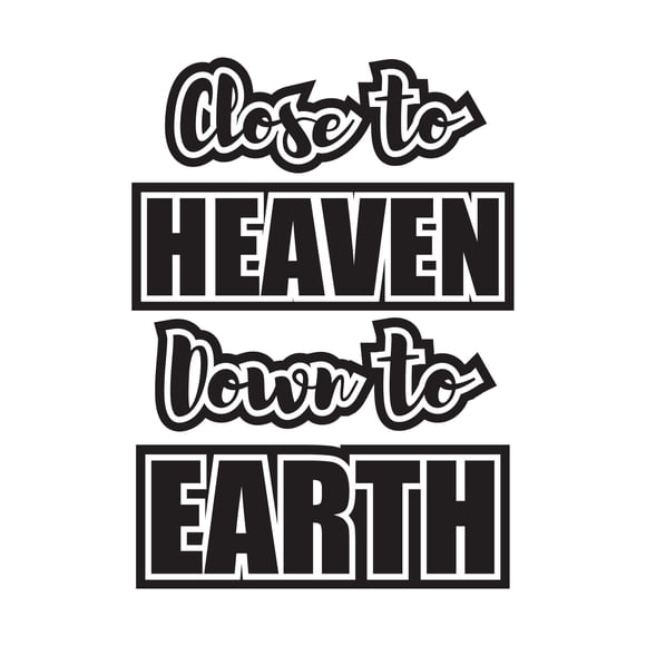Close To Heaven Down To Earth Inspirational Snowboarding Quote Vinyl Wall Decal Wall Art Sticker Designs Vinyl Stickers For Home House Walls Rooms Windows Bedroom Decoration Size (26x26 inch)