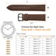 thumbnail image 2 of Correas de reloj de cuero Uxcell de 22 mm, correa de cuero de vaca de grano fino, correa de reloj para mujeres y hombres, marrón y negro, 2 of 6