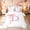 White Pink D, variant on meiyoeat Pink Bow Letter T Twin Bedding for Girls, Dreamy Princess Style Bedding Comforter Set, Pink Reversible, 7pcs
