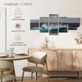 thumbnail image 4 of Elephant Stock Ocean Wave Pop Wall Art - Horizontal Multi Panel Canvas - Living Room Wall Decor - Beach Multi Panel - Gray And Teal Decor - 36" x 15", 4 of 4
