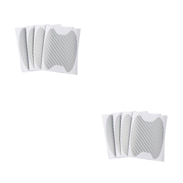 Kenally Película para manija de puerta de coche, 4 Uds., pegatinas para coche, Protector profesional para manija de coche, pegatinas Plata 2piezas