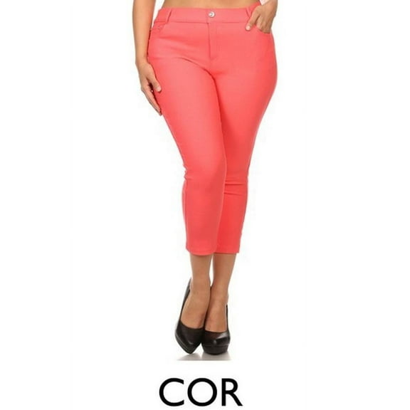 PLUS Women's Solid Cropped Pants