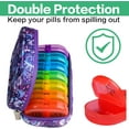 thumbnail image 5 of Weekly Travel Pill Organizer 2 Times A Day AM PM Upgraded Rainbow Pill Box 7 Day with Portable Zipper Canvas Pill Case, Medicine Organizer for Pills, Vitamins, Fish Oils - Bloom 01, 5 of 6