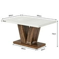 thumbnail image 3 of Resenkos End Table,Dining Table, Living Room Table,47" Dining Table, Farmhouse Wooden Kitchen Dinner Table with Duty Pedestal,White & Brown, 3 of 5