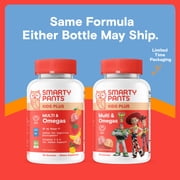 SmartyPants Kids Plus Multivitamin & Omega 3 Gummies with Vitamins C, D3, B12, Zinc 60 Count