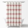 thumbnail image 5 of Tucker Stripe Yarn Dyed Cotton Knotted Tassel Shower Curtain White/Red Single 72X72, 5 of 11
