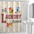 thumbnail image 3 of Laundry Fabric Shower Curtain for Bathroom The Laundry Room Waterproof Polyester Bath Curtain with 12 Hooks Washable Shower Curtain with Grommets 54"x78", 3 of 9