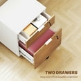 thumbnail image 4 of HOMCOM 2 Drawer File Cabinet with Lock Wheels Hanging Bars Nature Wood, 4 of 10