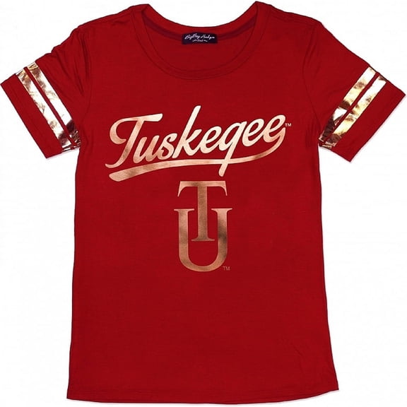 Big Boy Tuskegee Golden Tigers S2 Ladies Jersey Tee [Crimson Red - L]